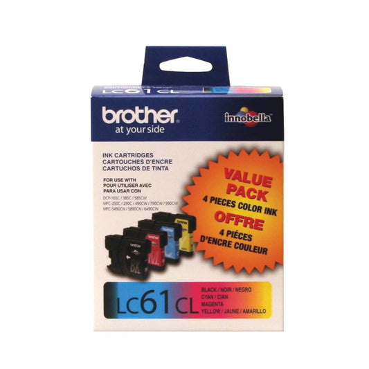 Brother® LC61 Black/Color Ink Cartridges, Pack of 4 - EXP 11.2024