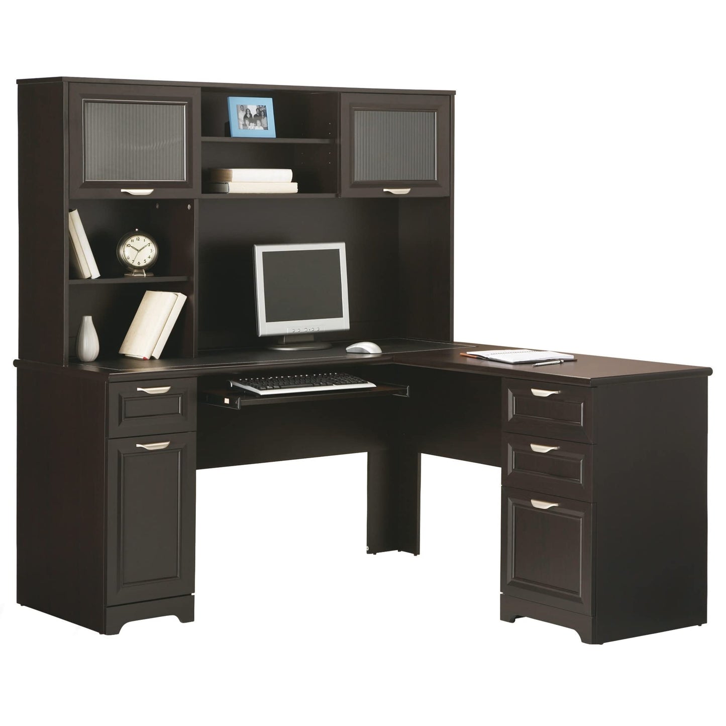 Realspace� Magellan 59"W L-Shape Corner Desk, Espresso