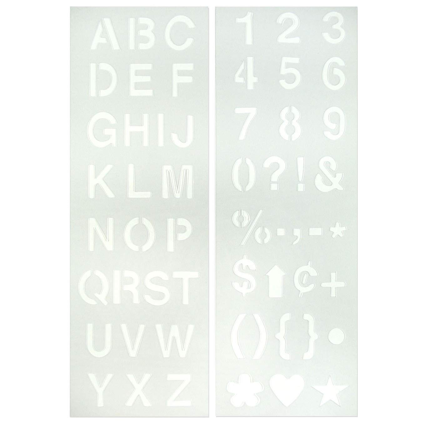 Creative Start� Reusable Stencil, Letters, Numbers and Characters, 1", Helvetica (098166)