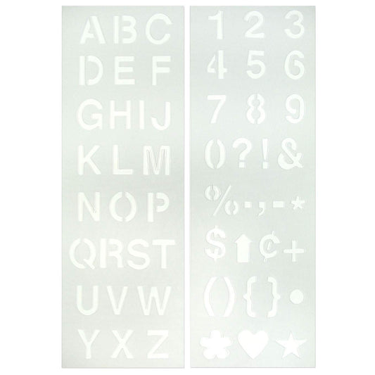 Creative Start� Reusable Stencil, Letters, Numbers and Characters, 1", Helvetica (098166)