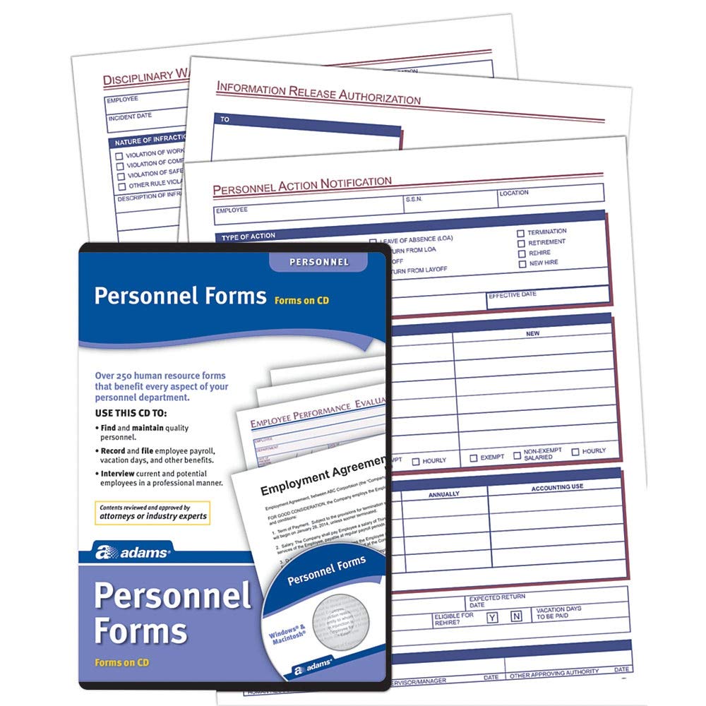 Adams Employee Personnel Forms CD, Over 250 Human Resource Forms on CD (HR453)