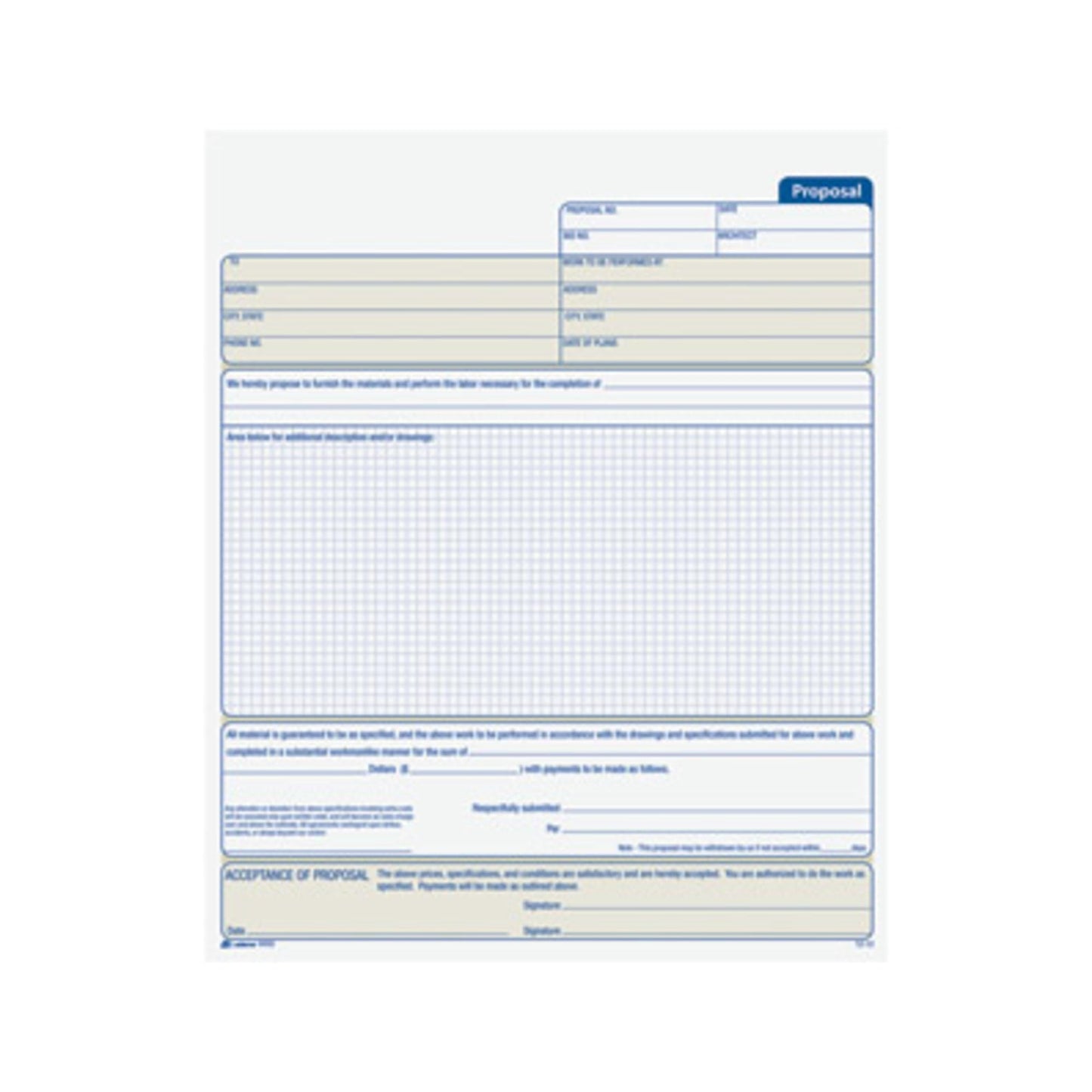 Adams Proposal Form Book, 2-Part, Carbonless, 10.19 x 8.38 Inches, 50 Sets, White and Canary (9450ABF)