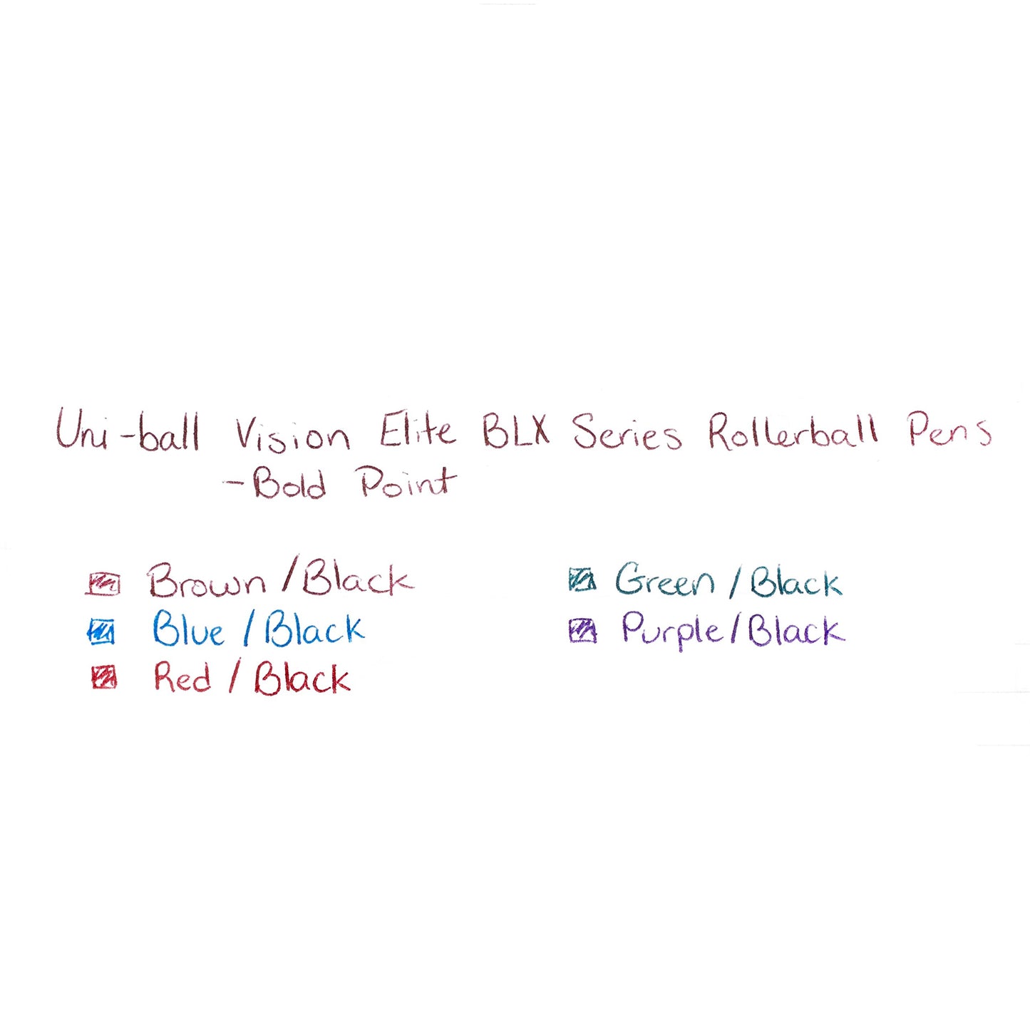 uni-ball Vision Elite BLX Rollerball Ink Pens Refills Bold Point, 0.8mm, Blue/Black, 2 Pack