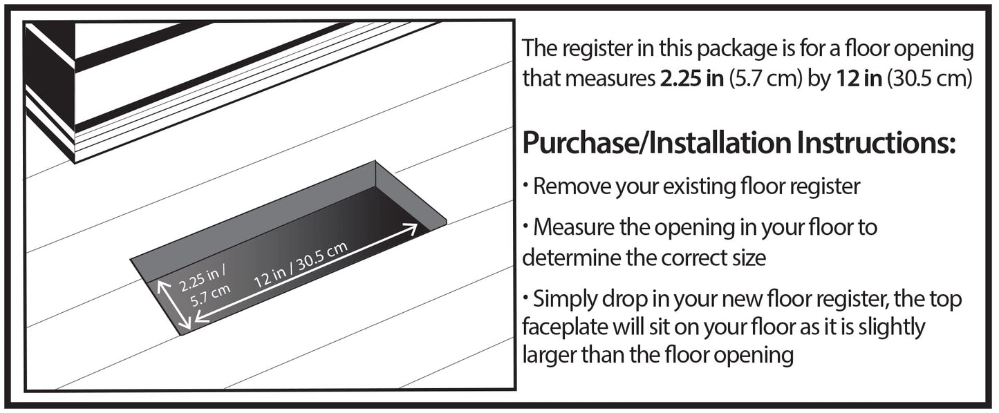 Decor Grates PL212-WH 2-Inch by 12-Inch Plastic Floor Register, White