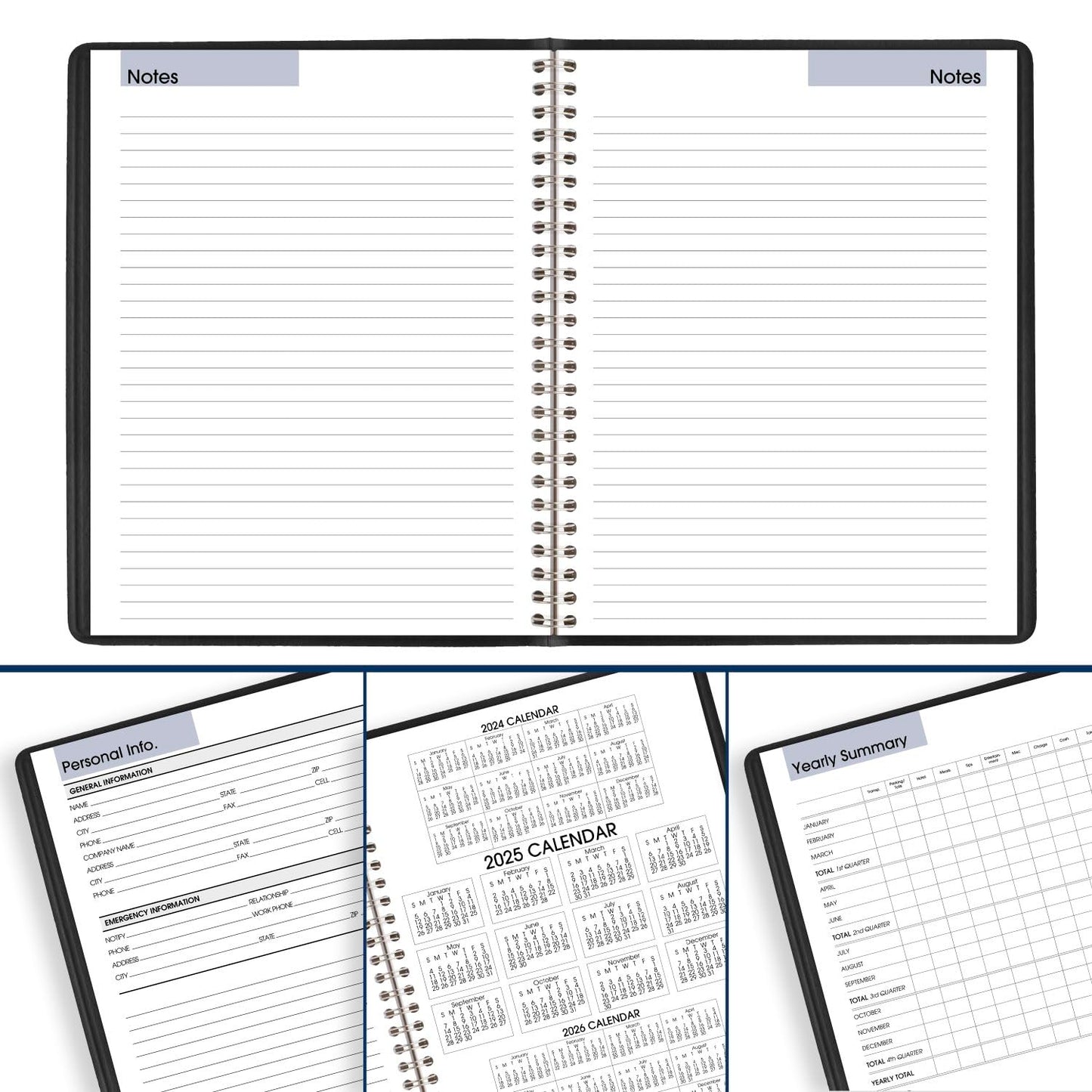 AT-A-GLANCE 2025 Planner, Weekly & Monthly, 7" x 8-3/4", Medium, Executive, DayMinder, Black (G5460025)