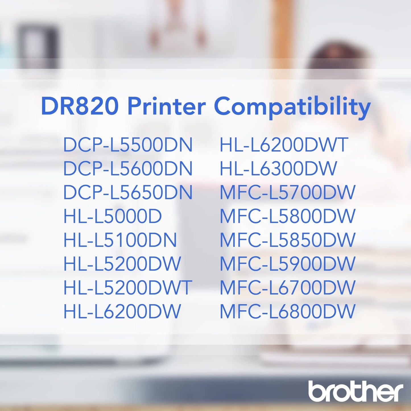 Brother DR-820 Genuine-Drum Unit, Seamless Integration, Yields Up to 30,000 Pages, Black