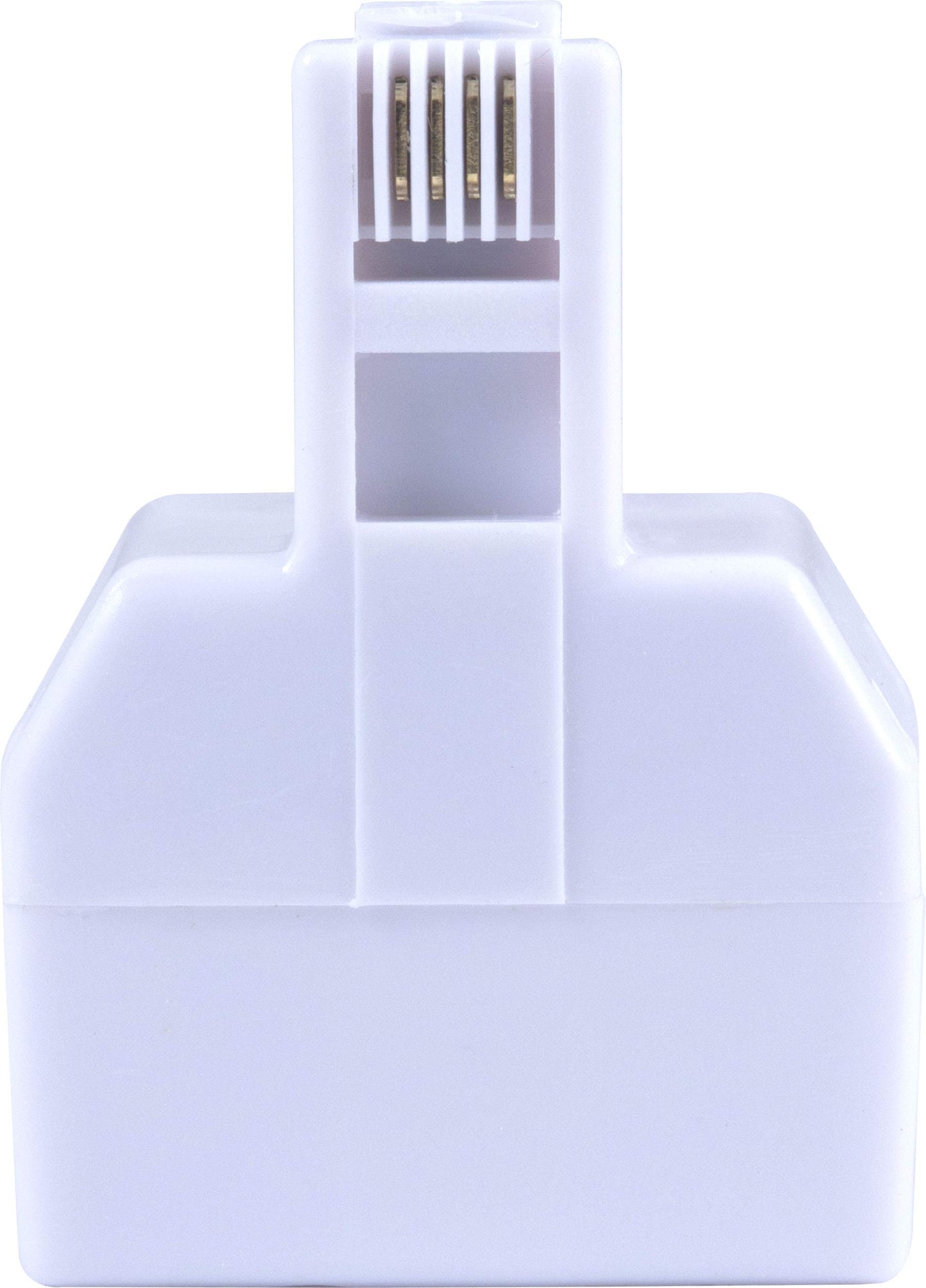 Power Gear Telephone Duplex Adapter, Home or Office, Compatible with Answering Machines, All Brands, RJ14, RJ11, White, 76191