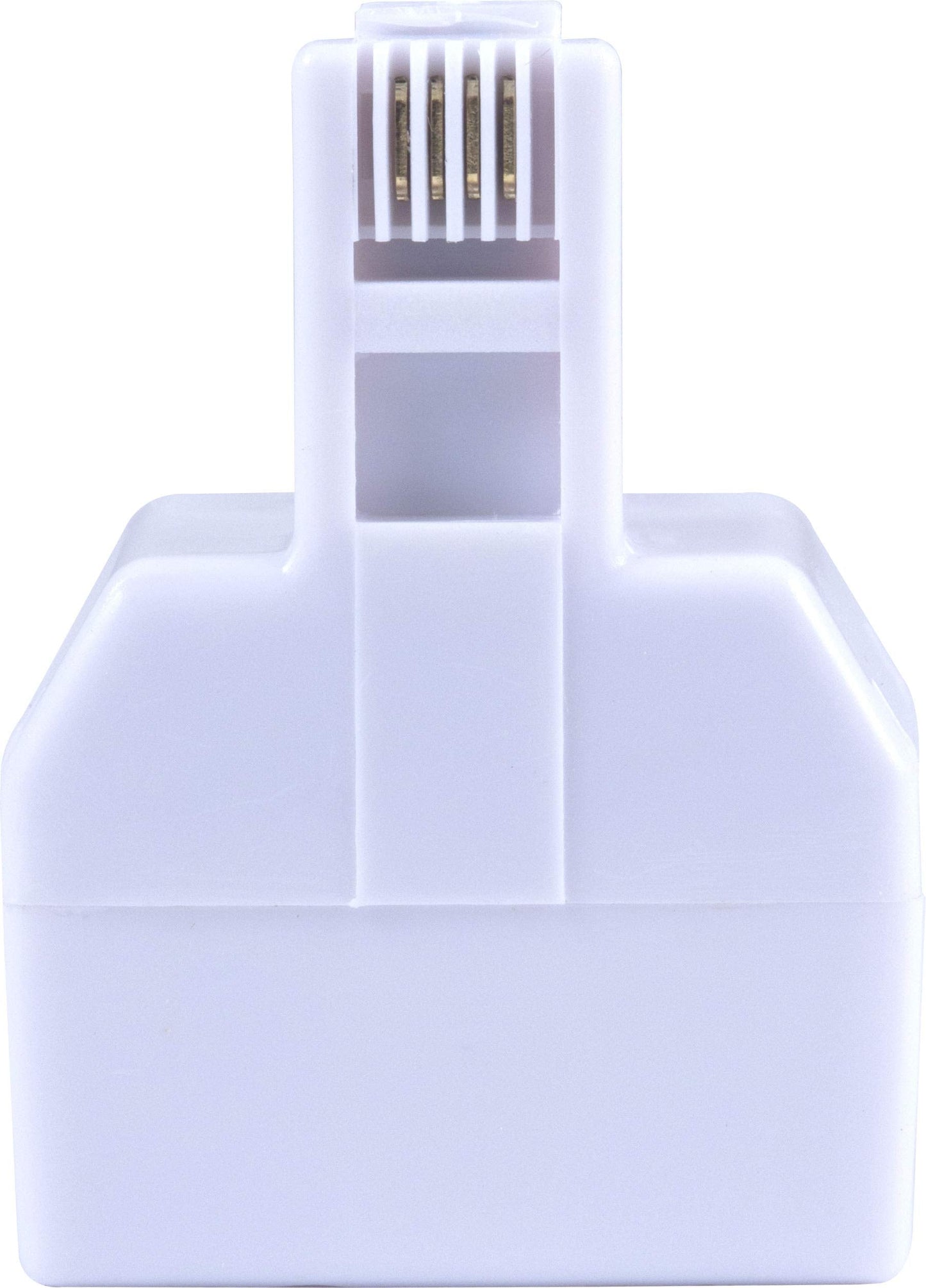 Power Gear Telephone Duplex Adapter, Home or Office, Compatible with Answering Machines, All Brands, RJ14, RJ11, White, 76191