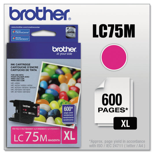 Brother® LC75M High-Yield Magenta Ink Cartridge (EXP 10/2023)