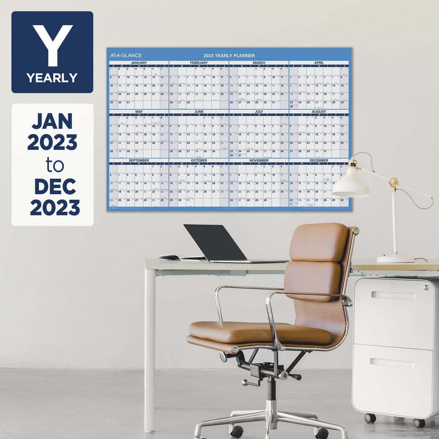 AT-A-GLANCE 2022-2023 Erasable Calendar, Dry Erase Wall Planner, 48" x 32", Jumbo, Academic & Regular Year, Double Sided, Horizontal (PM326S28)