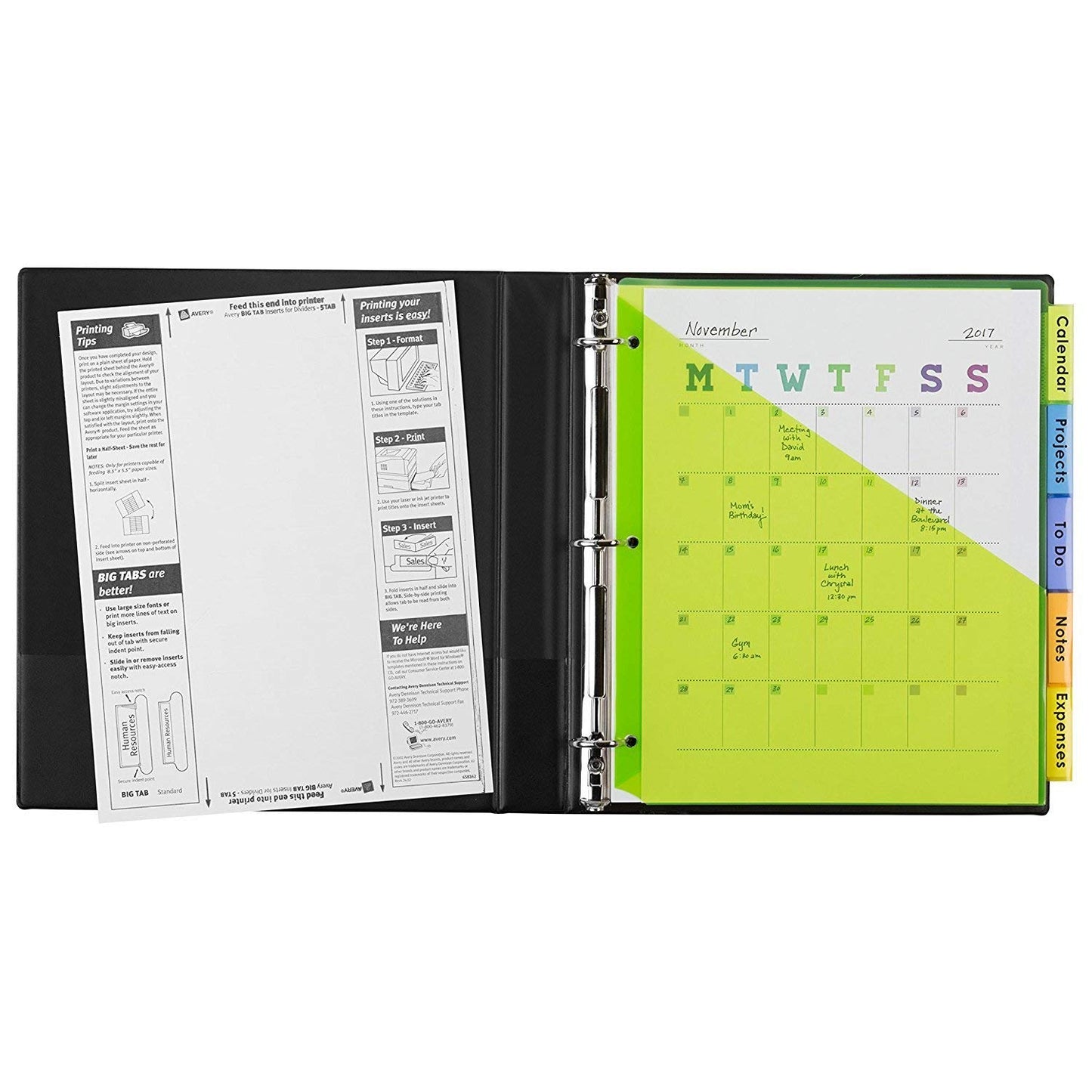 Avery Big Tab Insertable Plastic Dividers with Pockets, 5 Multicolor Tabs, Pack of 3 (11902)