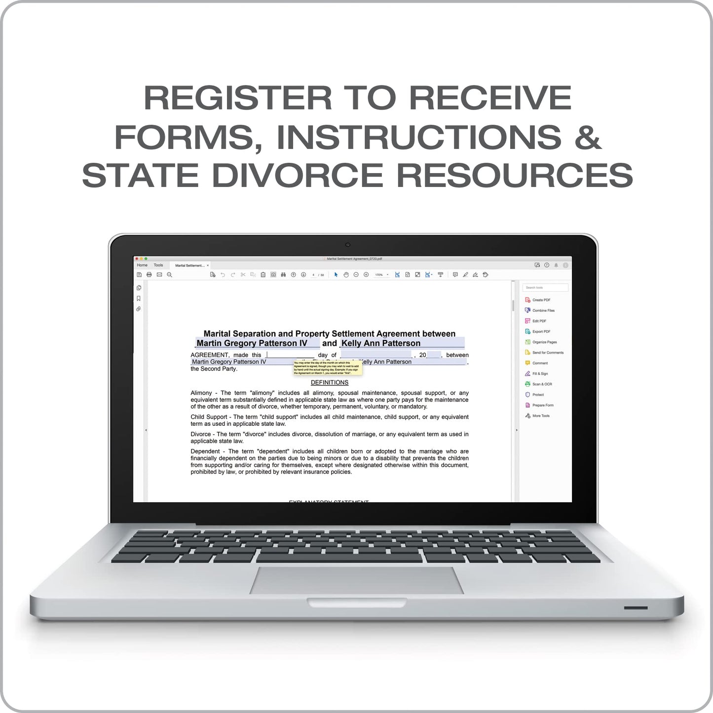 Adams Divorce Kit, Manual and Digital Forms, (K302)