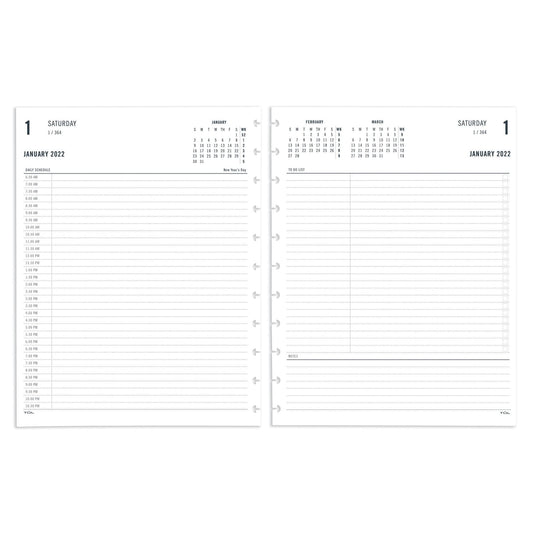 TUL® Discbound Daily Refill Pages, Letter Size, 2 Pages Per Day, January To December 2022, TULLTFLR-2PG