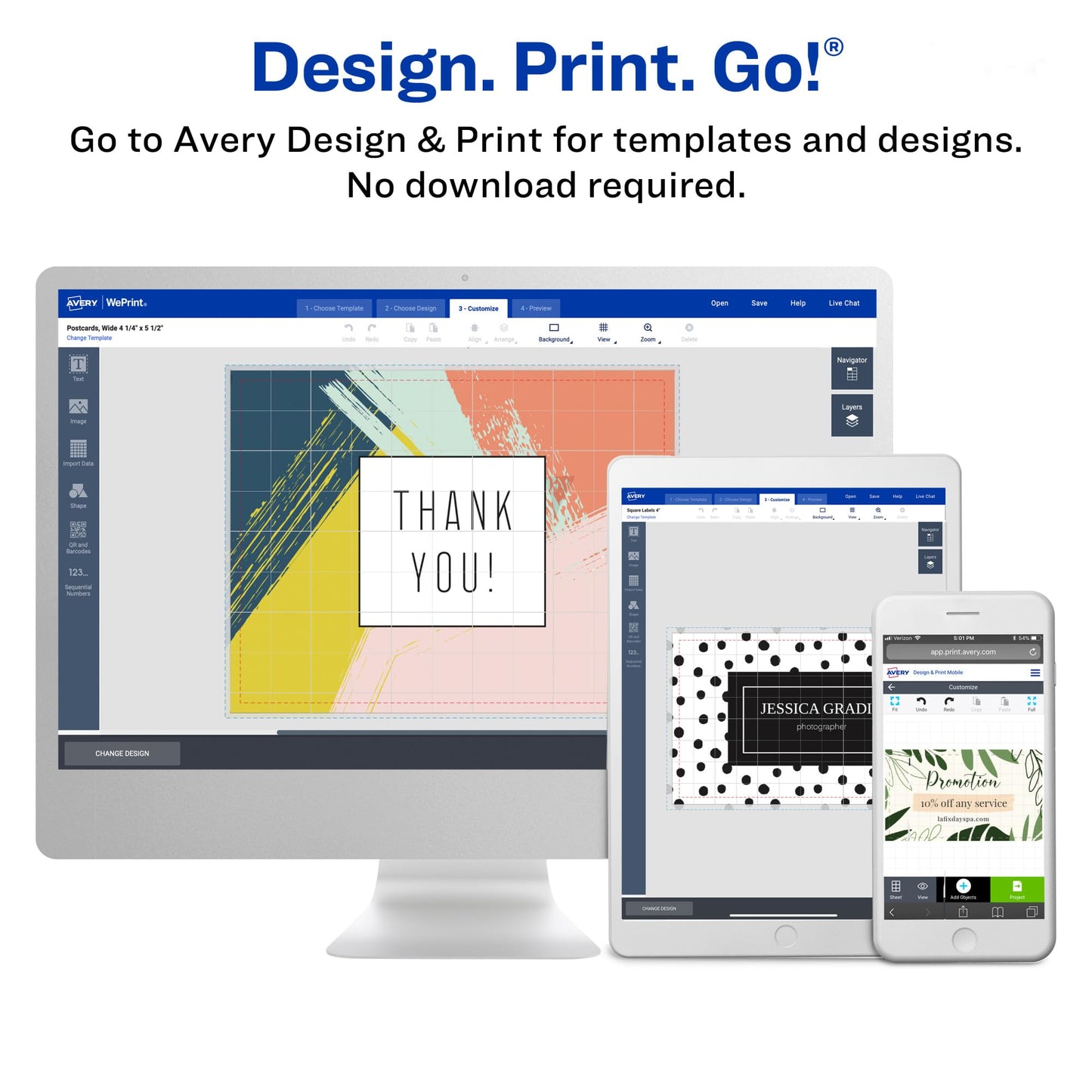 Avery Printable Postcards, 4.25" x 5.5", Ivory, 100 Blank Postcards for Laser and Inkjet Printers (5919)