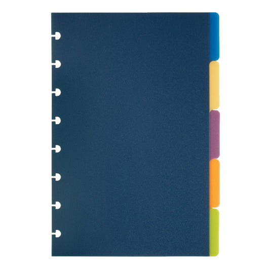 TUL Custom Note-Taking System Discbound Tab Dividers, 5 1/2" x 8 1/2", Junior Size, Assorted Colors