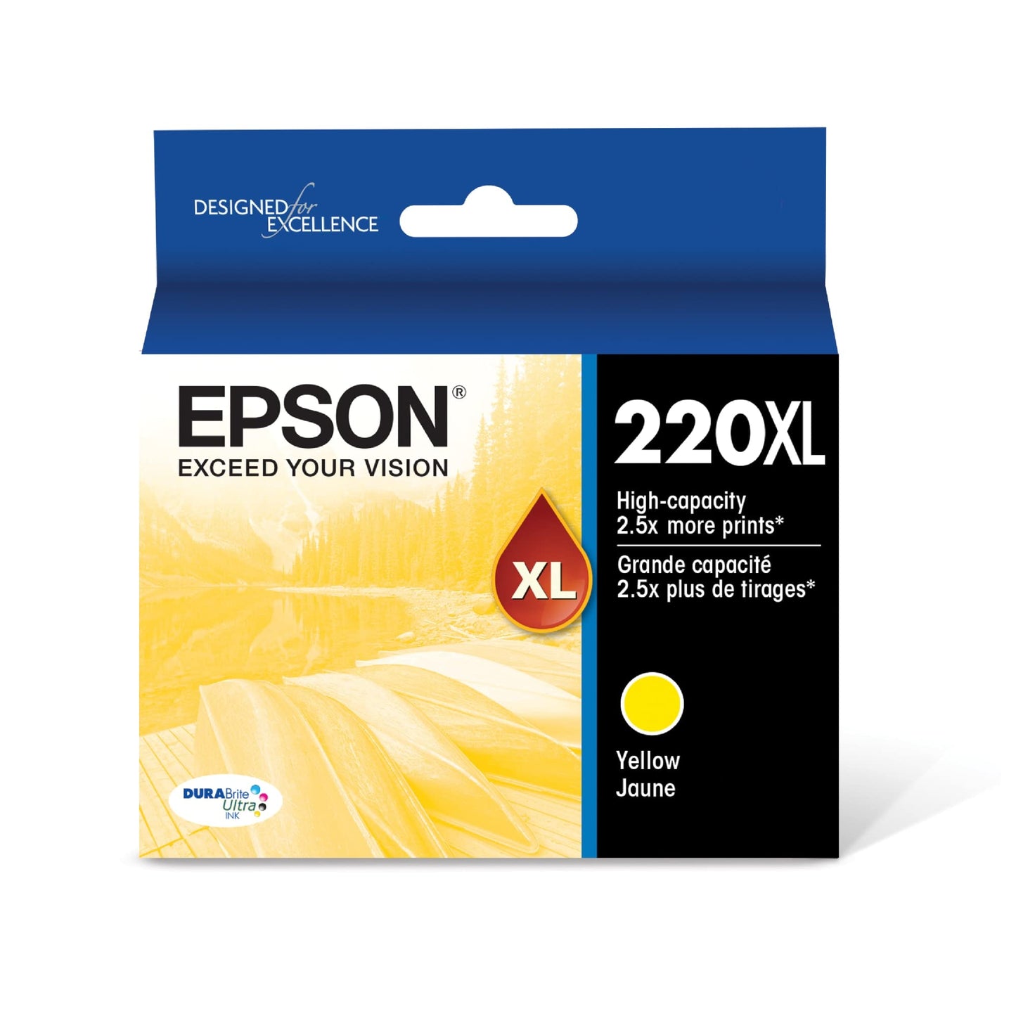 EPSON 220 DURABrite Ultra Ink High Capacity Yellow Cartridge (T220XL420-S) Works with WorkForce WF-2630, WF-2650, WF-2660, WF-2750, WF-2760, Expression XP-320, XP-420, XP-424