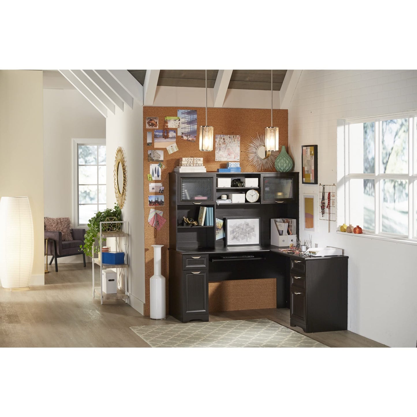 Realspace� Magellan 59"W L-Shape Corner Desk, Espresso