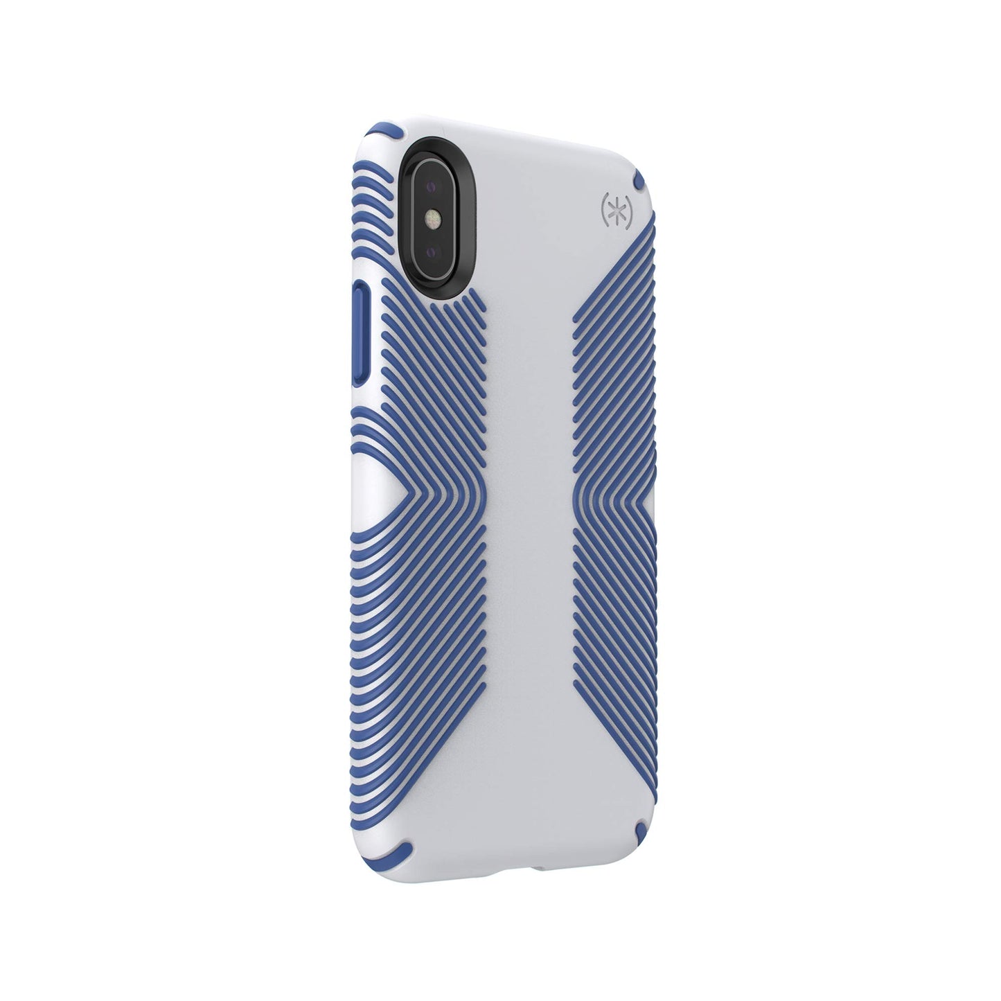 Speck Products Presidio Grip iPhone Xs/iPhone X Case, Microchip Grey/Ballpoint Blue