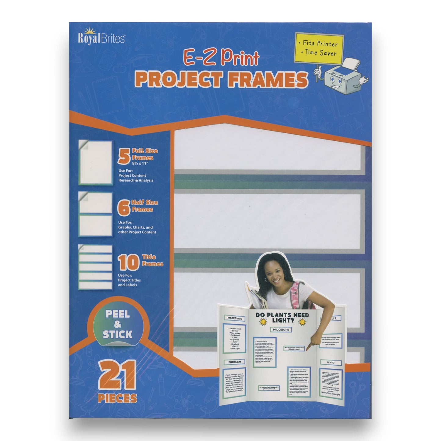 Royal Brites EZ Print Adhesive Framed Project Labels, Blue/Green, 21 pc