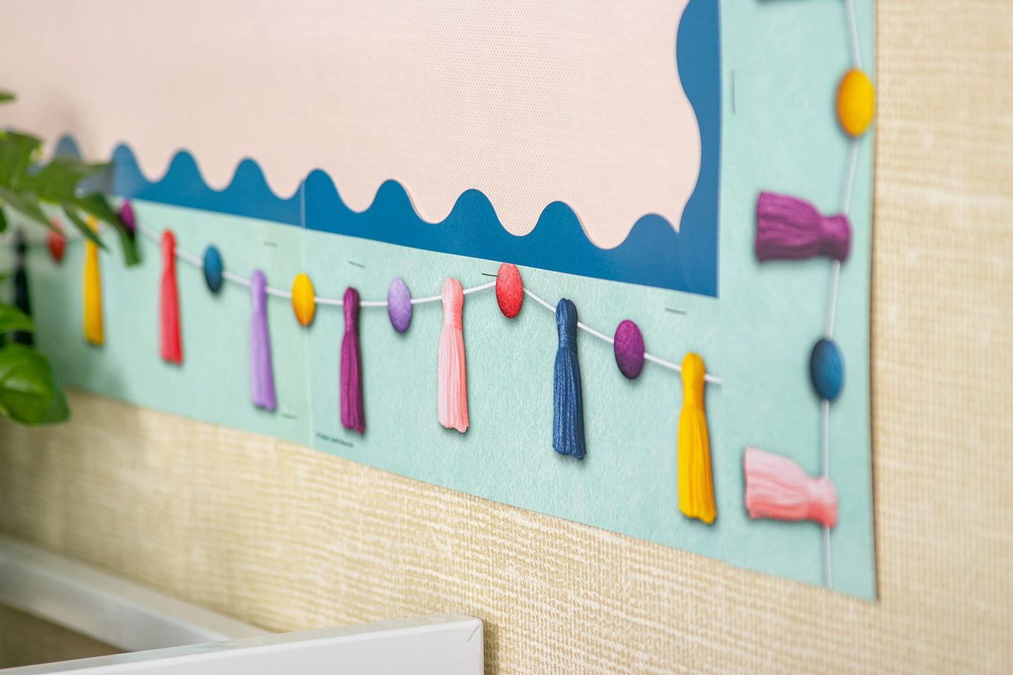 Teacher Created Resources Oh Happy Day Pom-Poms and Tassels Straight Border Trim