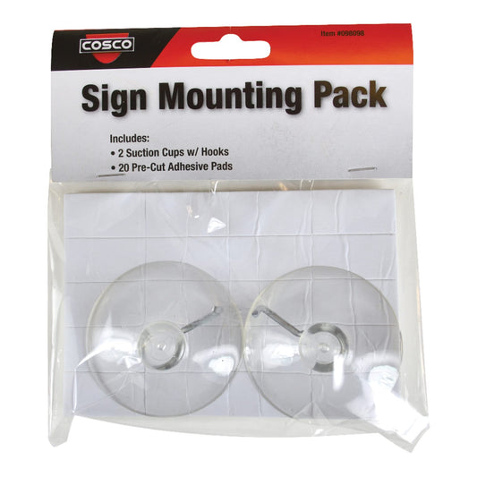 Cosco Sign Accessory Kit, 2 Suction Cups and 20 Adhesive Pads (098098)