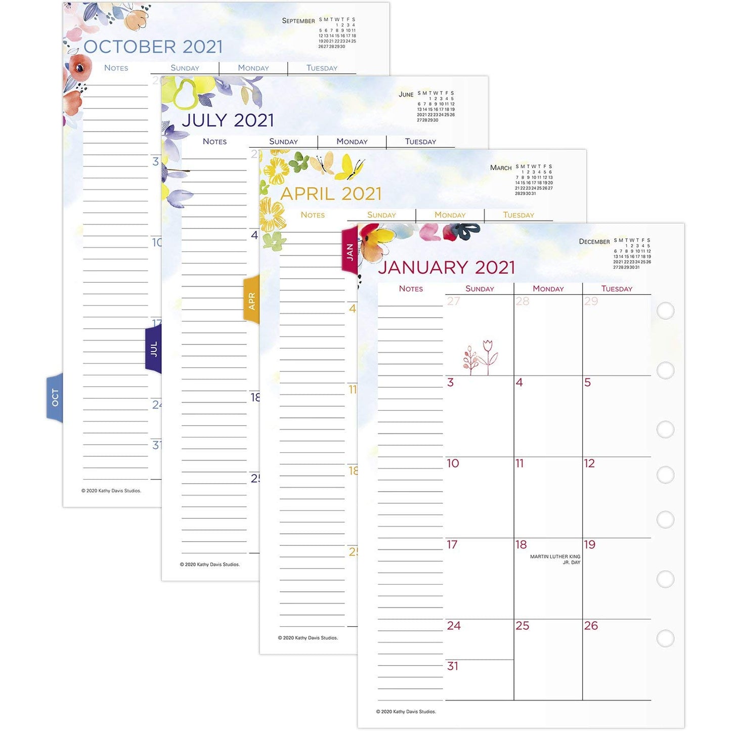 2021 Monthly Planner Refill by AT-A-GLANCE, 52132 DAY-TIMER, 5-1/2" x 8-1/2", Size 4, Kathy Davis (KD81-685-21)