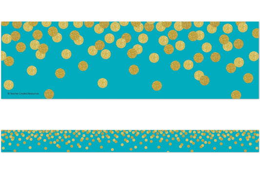 Teacher Created Resources Teal Confetti Straight Border Trim (TCR8869)