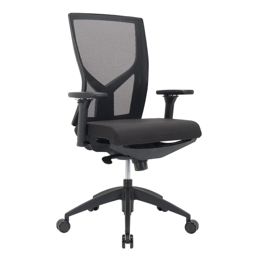 WorkPro® Oceanic Mesh/Fabric Ergonomic High-Back Executive Chair, Black, BIFMA Compliant