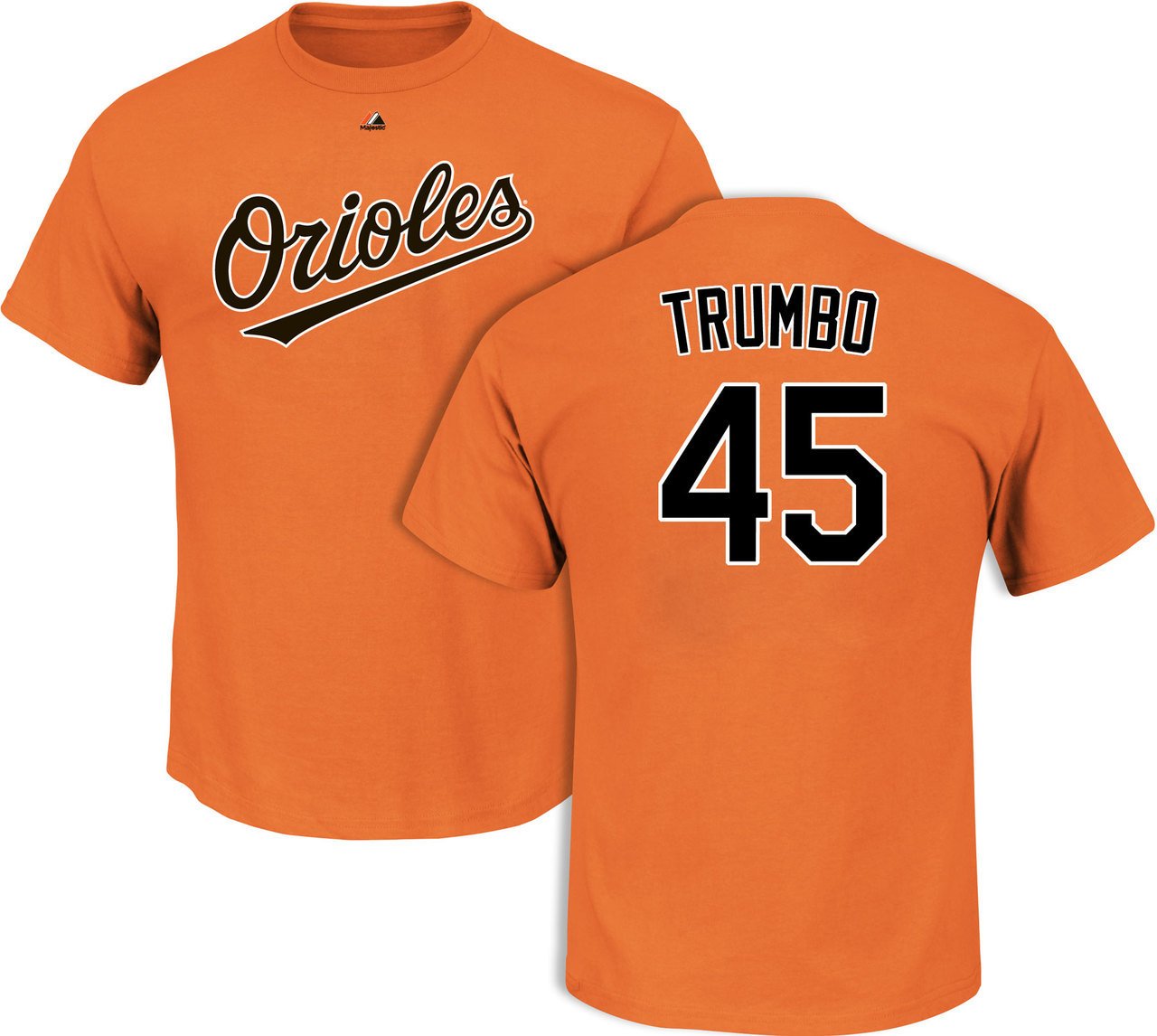 Majestic Baltimore Orioles Mark Trumbo MLB Fan T-Shirt, Adult Medium Orange