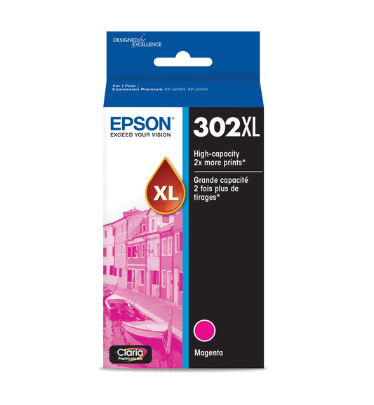 EPSON 302 Claria Premium Ink High Capacity Magenta Cartridge (T302XL320-S) Works with Expression Premium XP-6000, XP-6100