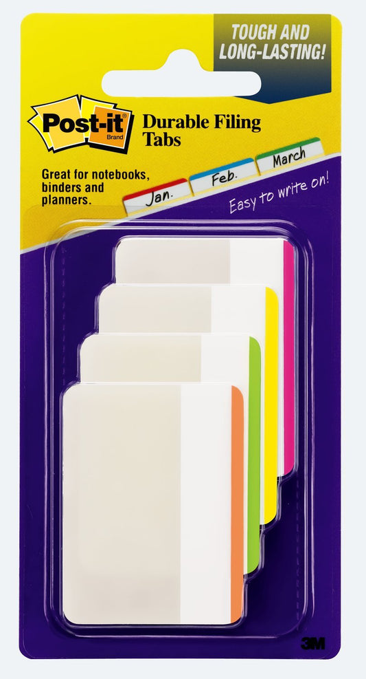 Post-it Tabs, 2 in, Assorted Bright Colors, 6 Tabs/Color, 4 Colors, 24 Tabs/Pack (686F-1BB)