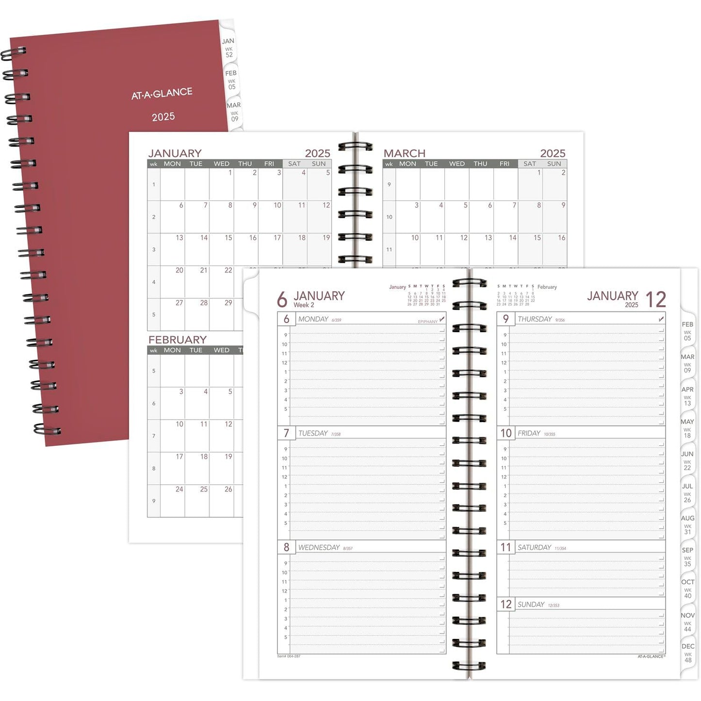 AT-A-GLANCE 2025 Planner Refill, Weekly, 3-1/4" x 6-1/2", Portable Size 2 (064-287-25)