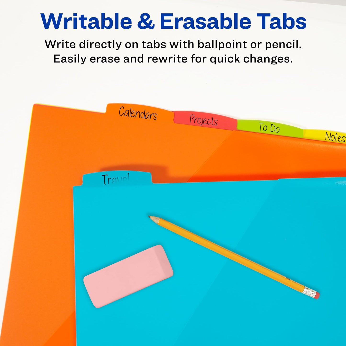 Avery Write & Erase Durable Plastic Dividers with Pockets