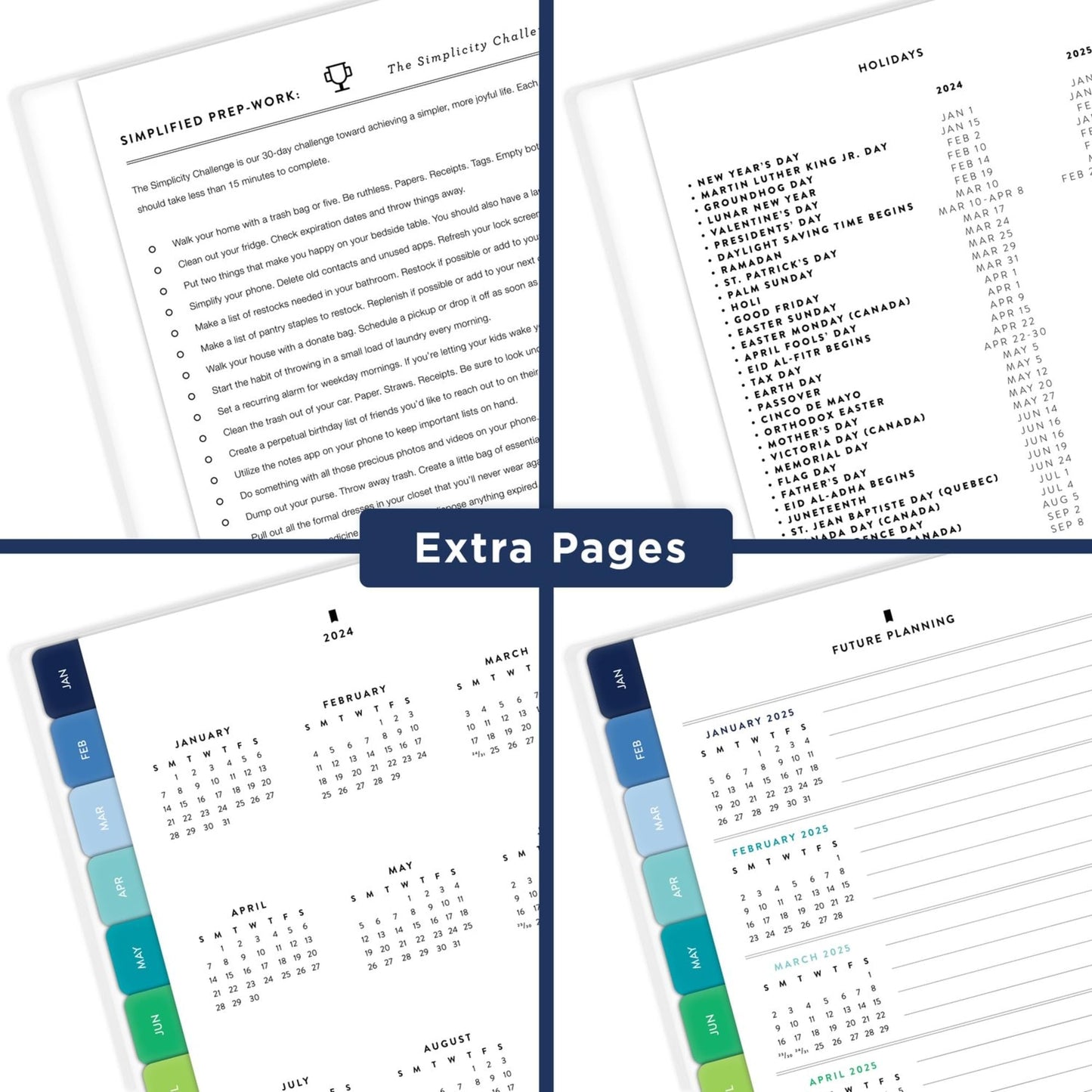 2024 Simplified by Emily Ley for AT-A-GLANCE® Weekly/Monthly Planner, 5-1/2" x 8-1/2", Cream Blossoms, January to December 2024, EL19-200