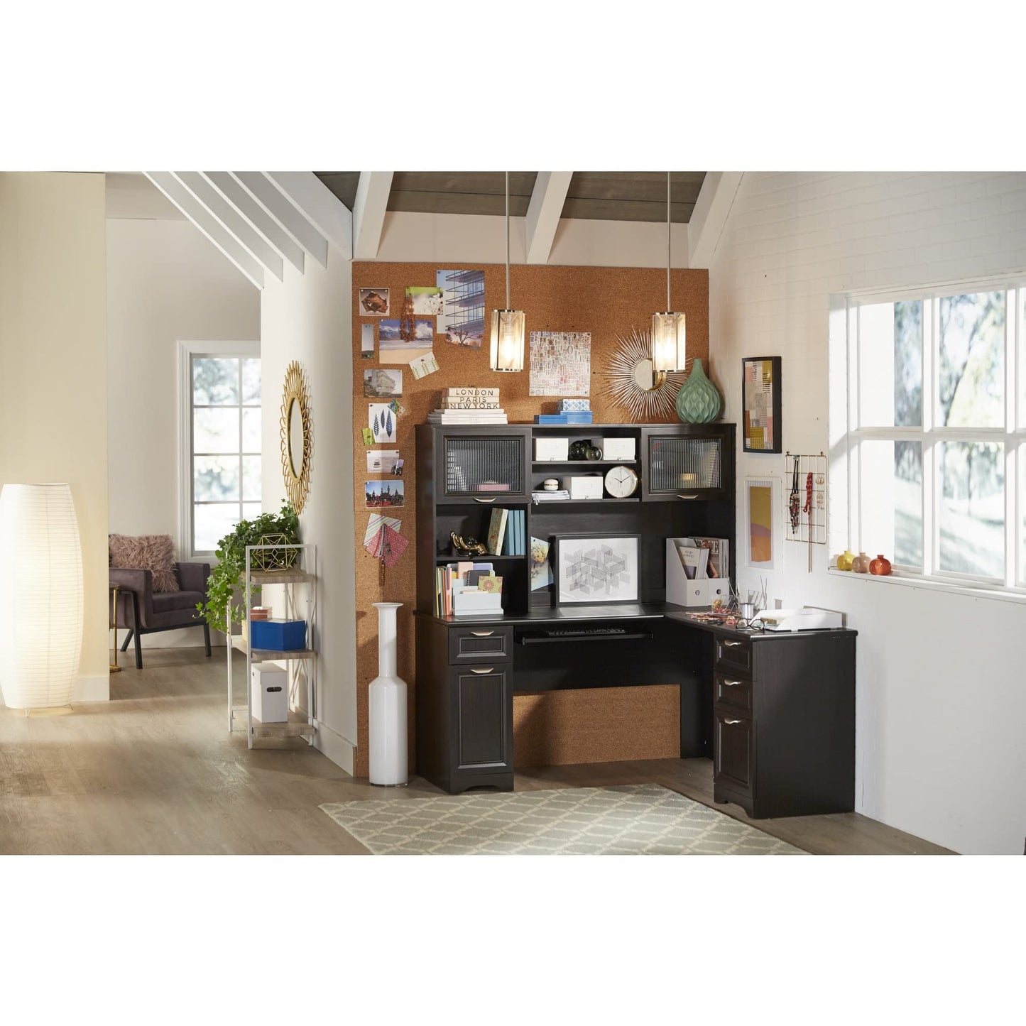 Realspace� Magellan 59"W L-Shape Corner Desk, Espresso