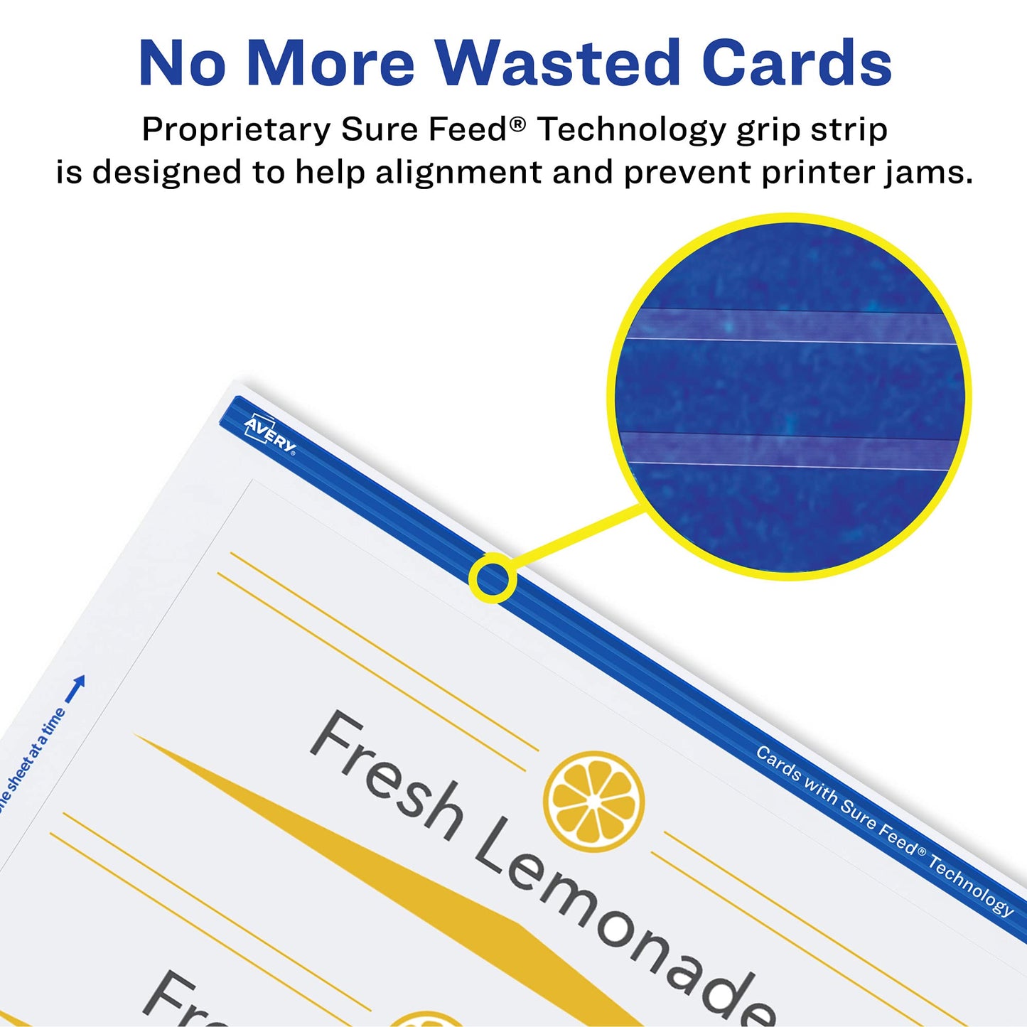 Avery Printable Tent Cards with Sure Feed Technology, 2.5" x 8.5", Embossed Border, Laser/Inkjet, 2-Pack, 100 Cards Per Pack, 200 Cards Total (25305)