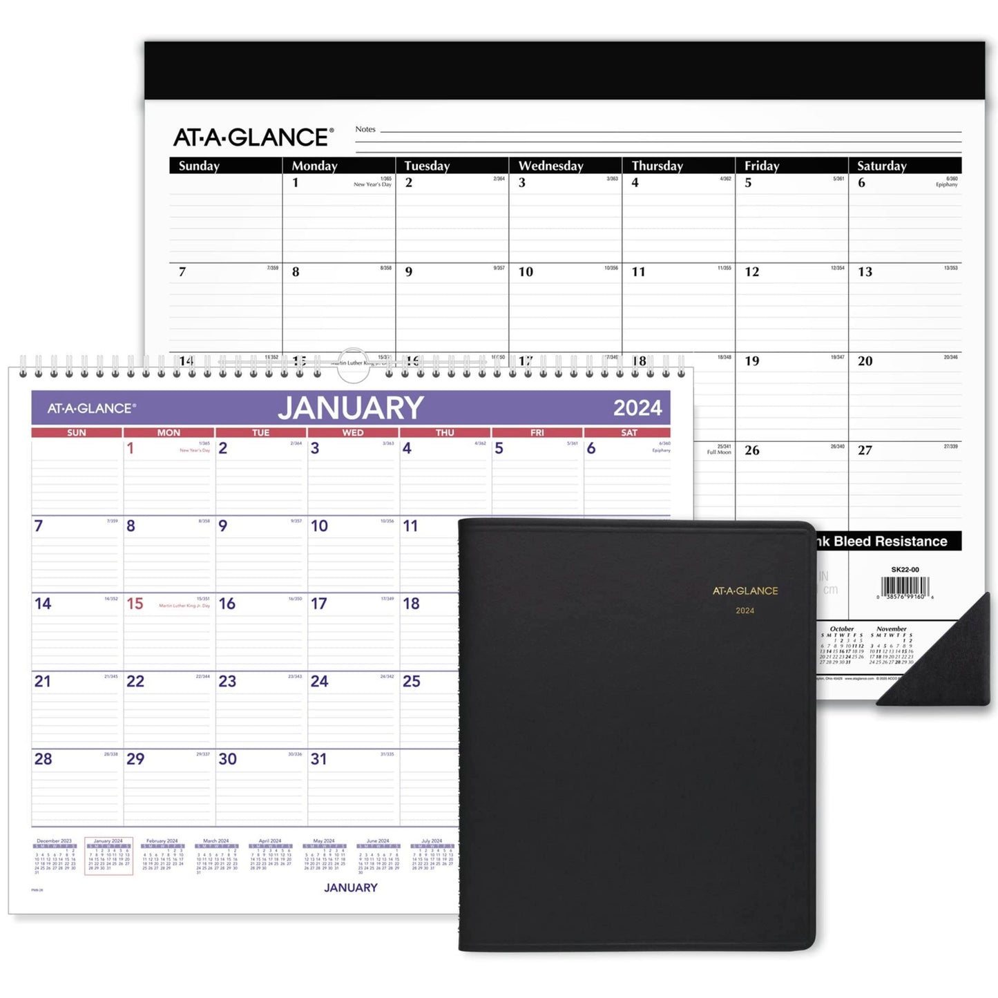 2024 AT-A-GLANCE® Repositionable Wall Calendar With Adhesive Backing, 15-1/2" x 22-3/4", January To December 2024, PM17RP28