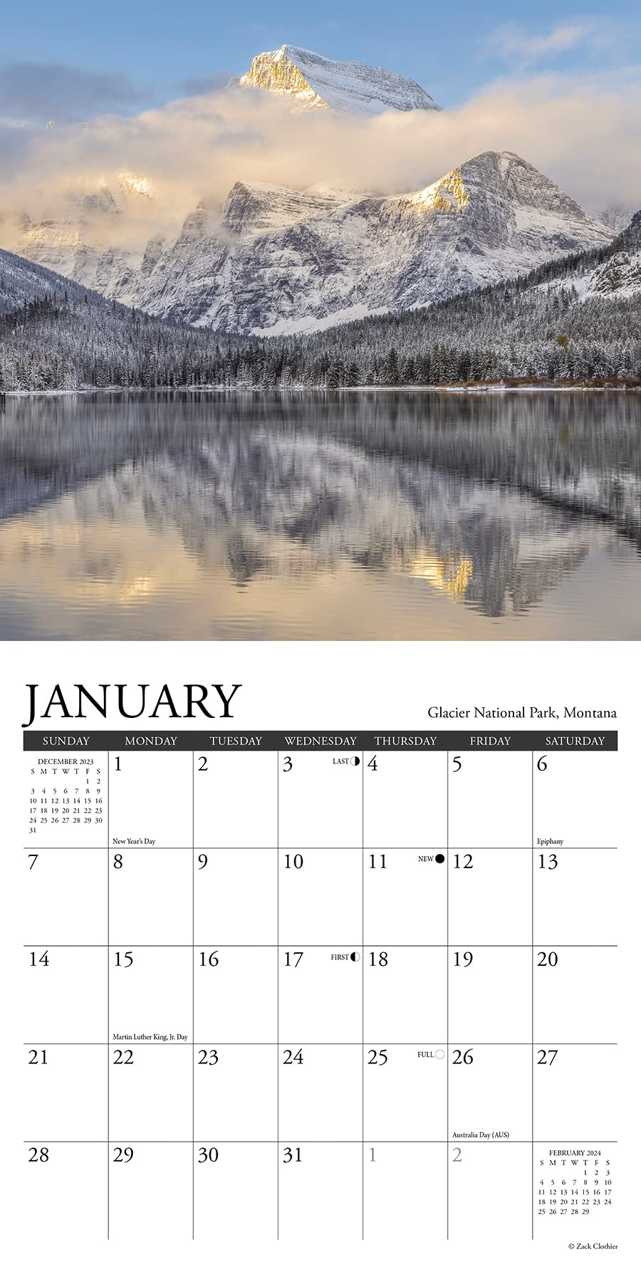 Willow Creek Press National Parks Monthly Mini 2024 Wall Calendar (7" x 7")