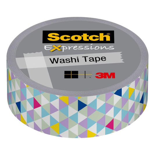 Scotch® Expressions Washi Tape, 0.59" x 32.75', Pastel Triangles