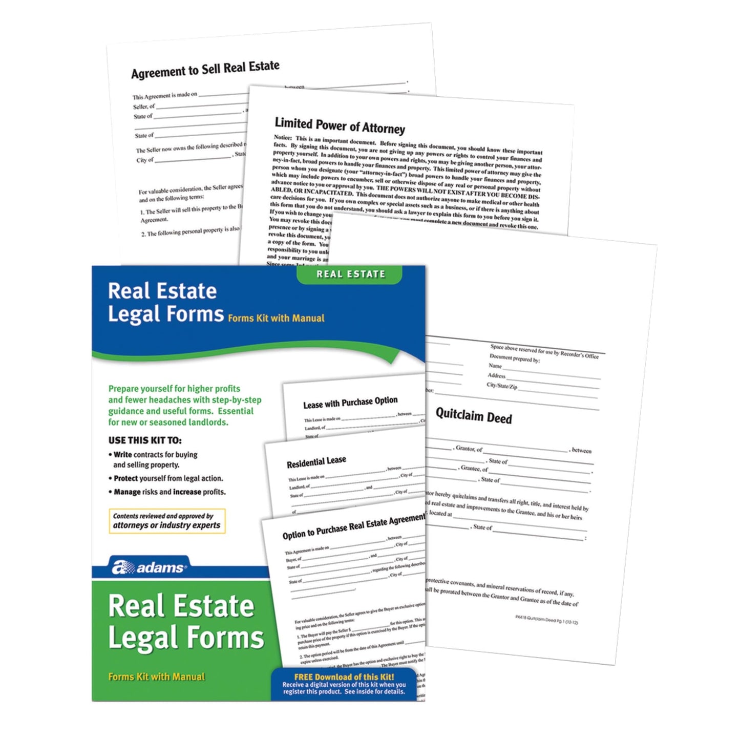 Adams Real Estate Legal Forms Kit, Forms and Instructions (PK418)