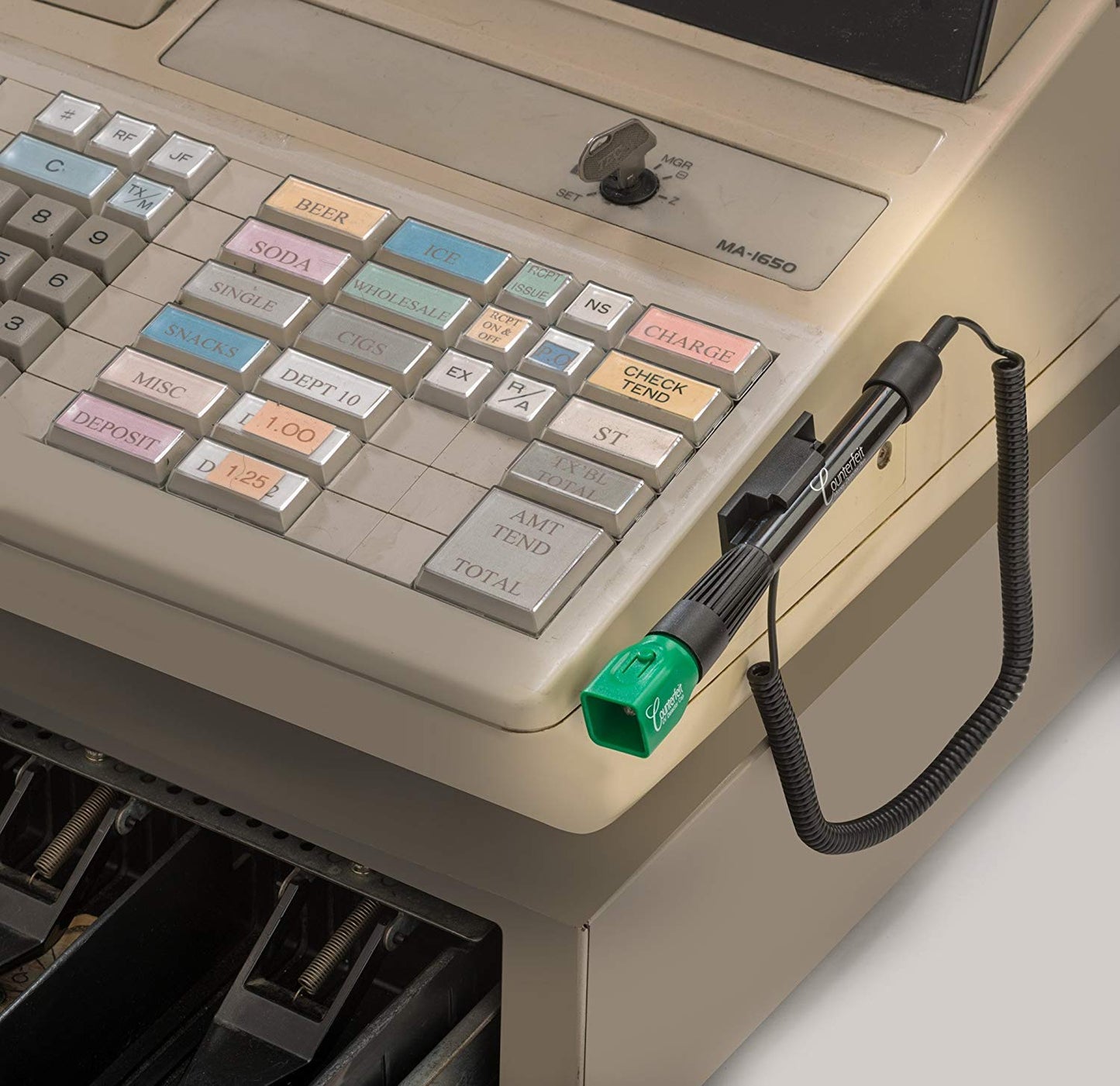 Dri Mark Dual Test - The Original Counterfeit Detection Marker Pen with UV LED Cap, Tests for Security Strips and Authentic Currency Paper - 4 UV Light/Pen Combinations Plus 2 Holders with Coil