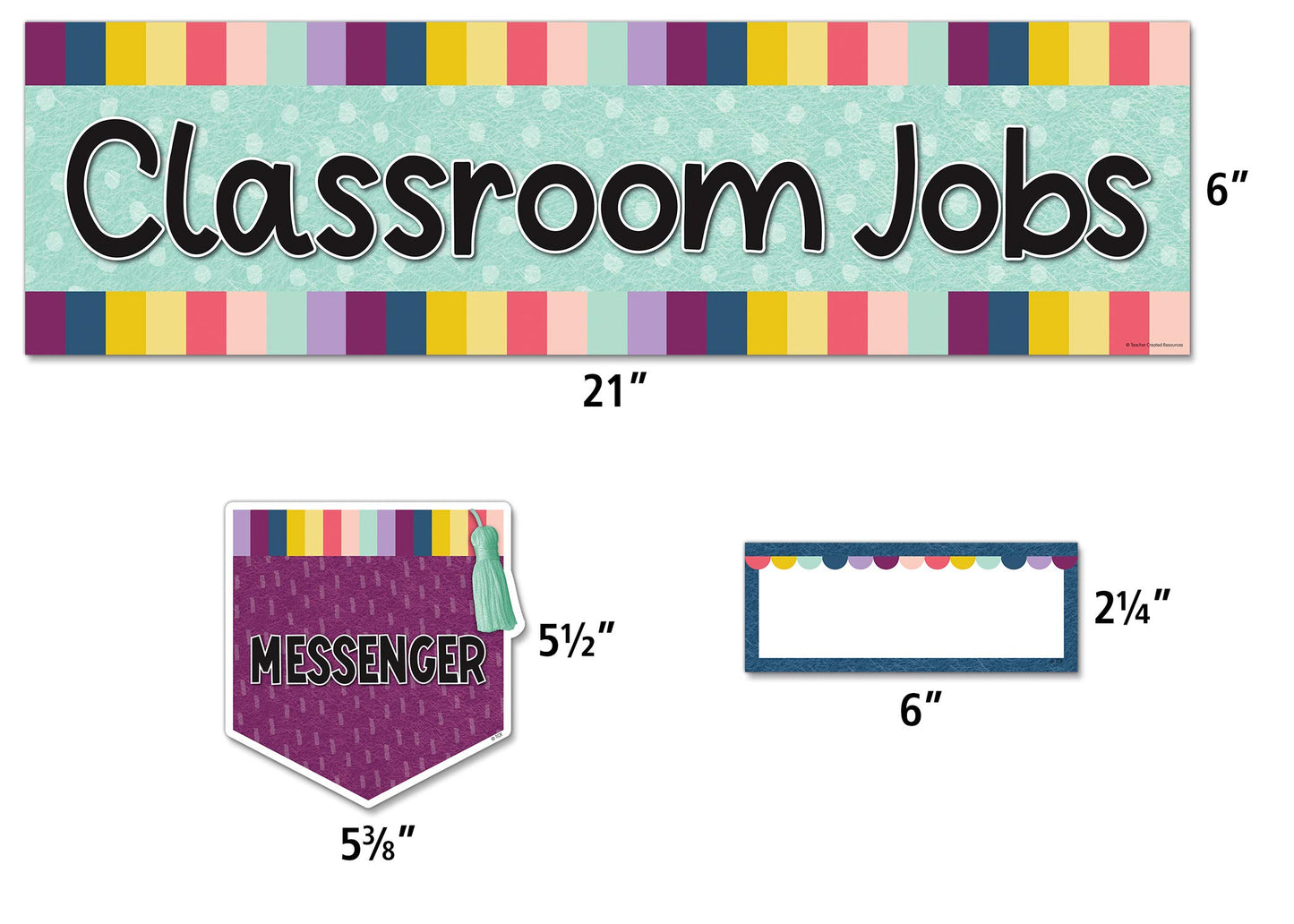 Teacher Created Resources Oh Happy Day Classroom Jobs Mini Bulletin Board, 21" x 6" header piece