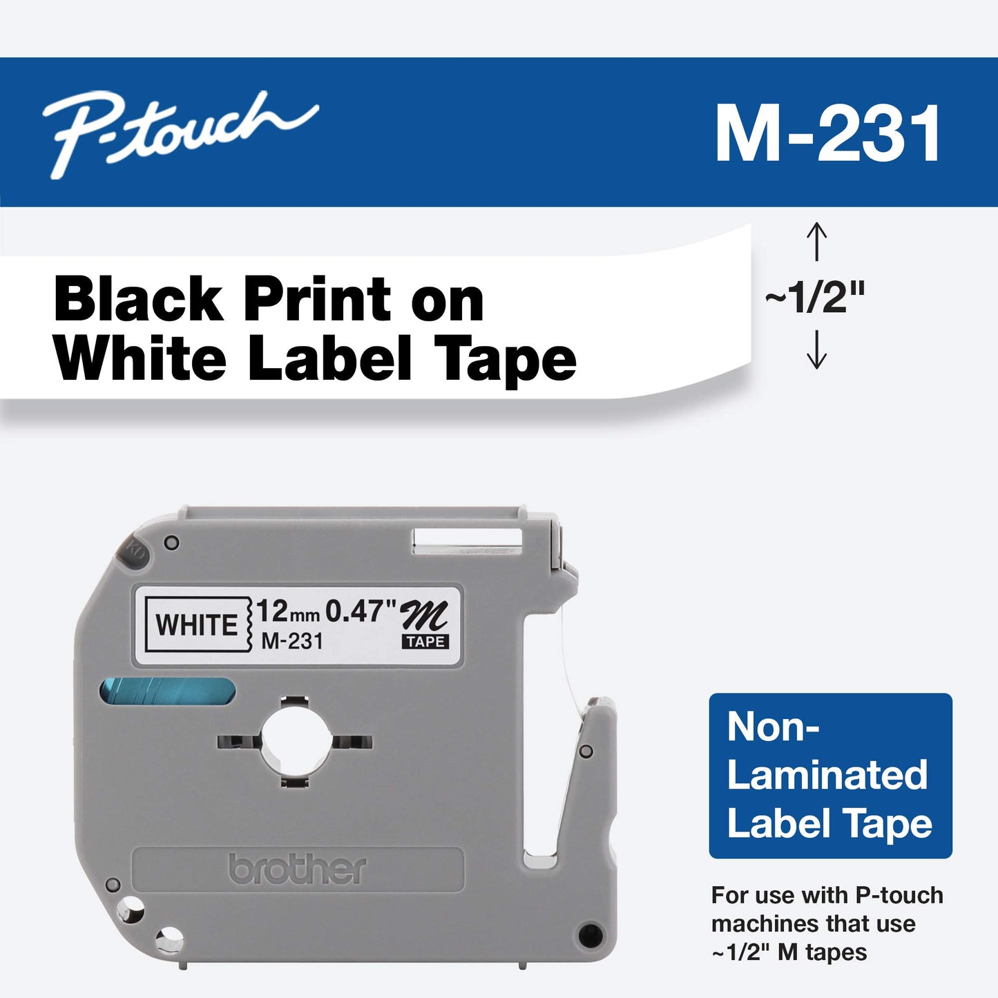 Brother M231 1/2in Labeling Tape