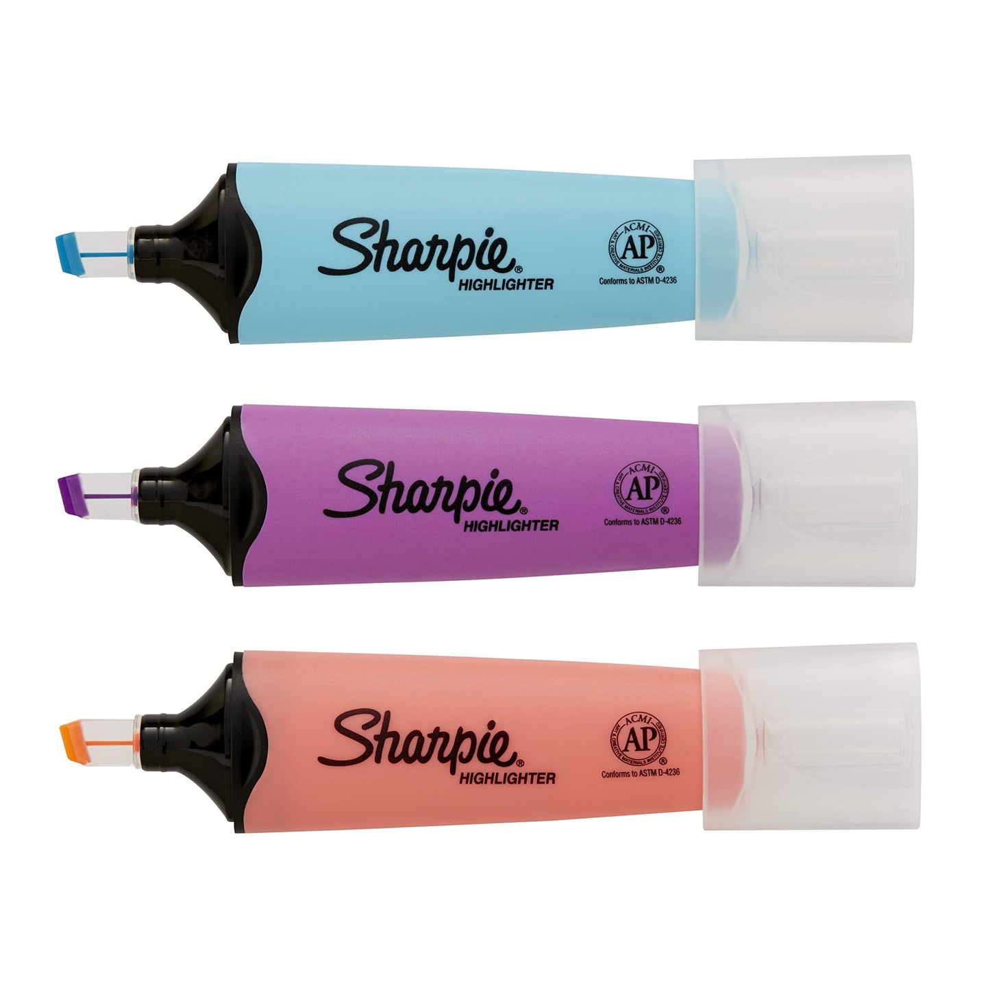 SHARPIE Clear View Highlighters, Chisel Tip, Assorted Fluorescent, 3 Pack (1976770)