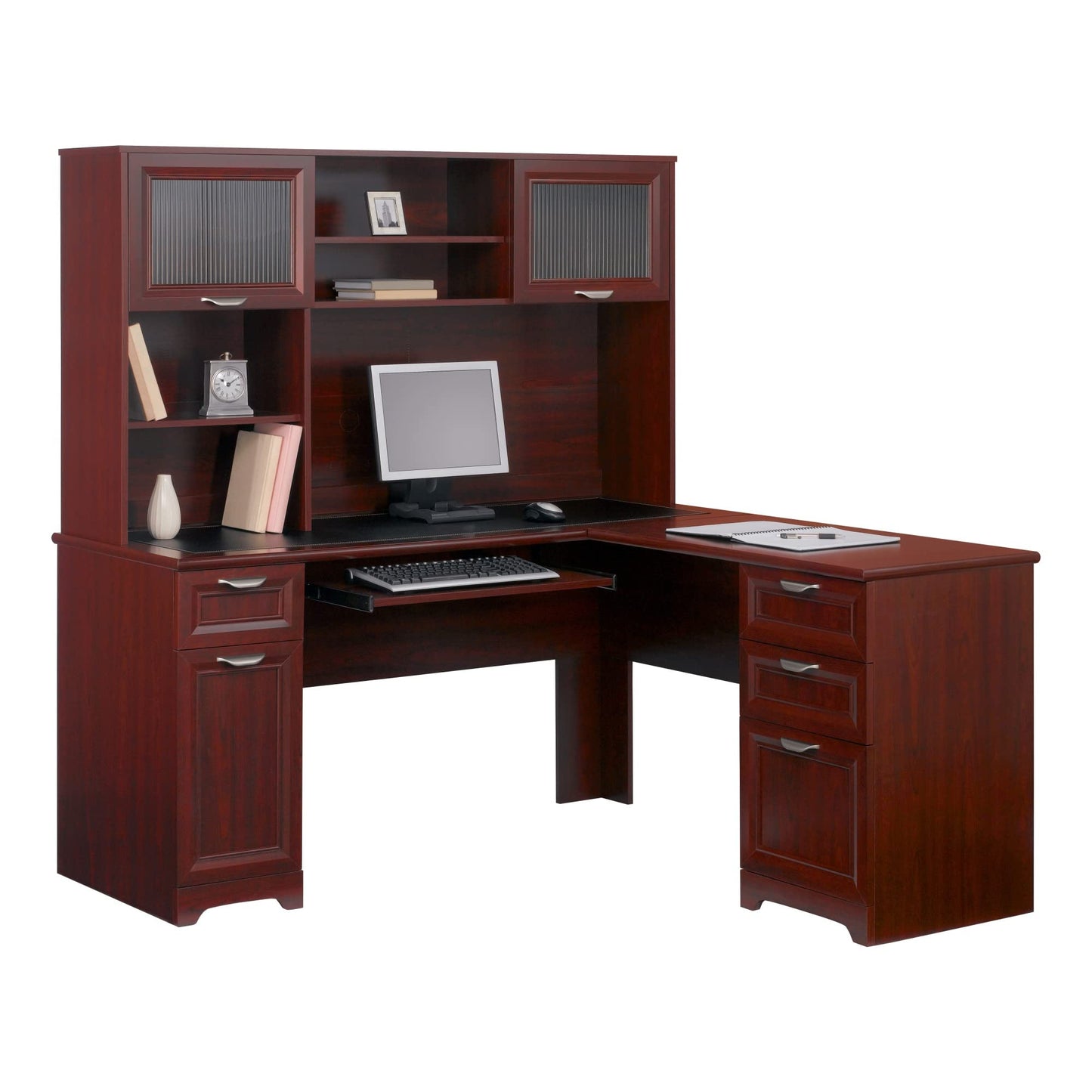 Realspace� Magellan 59"W L-Shape Corner Desk, Classic Cherry