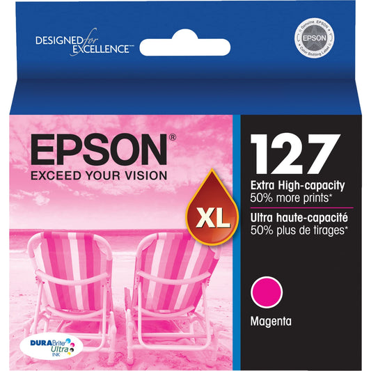 EPSON 127 DURABrite Ultra Ink Magenta Cartridge For NX-530, NX-625, WF-3520, WF-3530, WF-3540, WF-545, WF-60, WF-630, WF-633, WF-635, WF-645, WF-7010, WF-7510, WF-7520, WF-840, WF-845