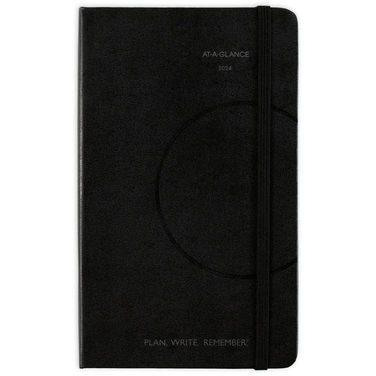 AT-A-GLANCE 2024 Weekly & Monthly Appointment Book Planner, Plan. Write. Remember. 5" x 8-1/4", Small, Casebound, Black (706D100524)