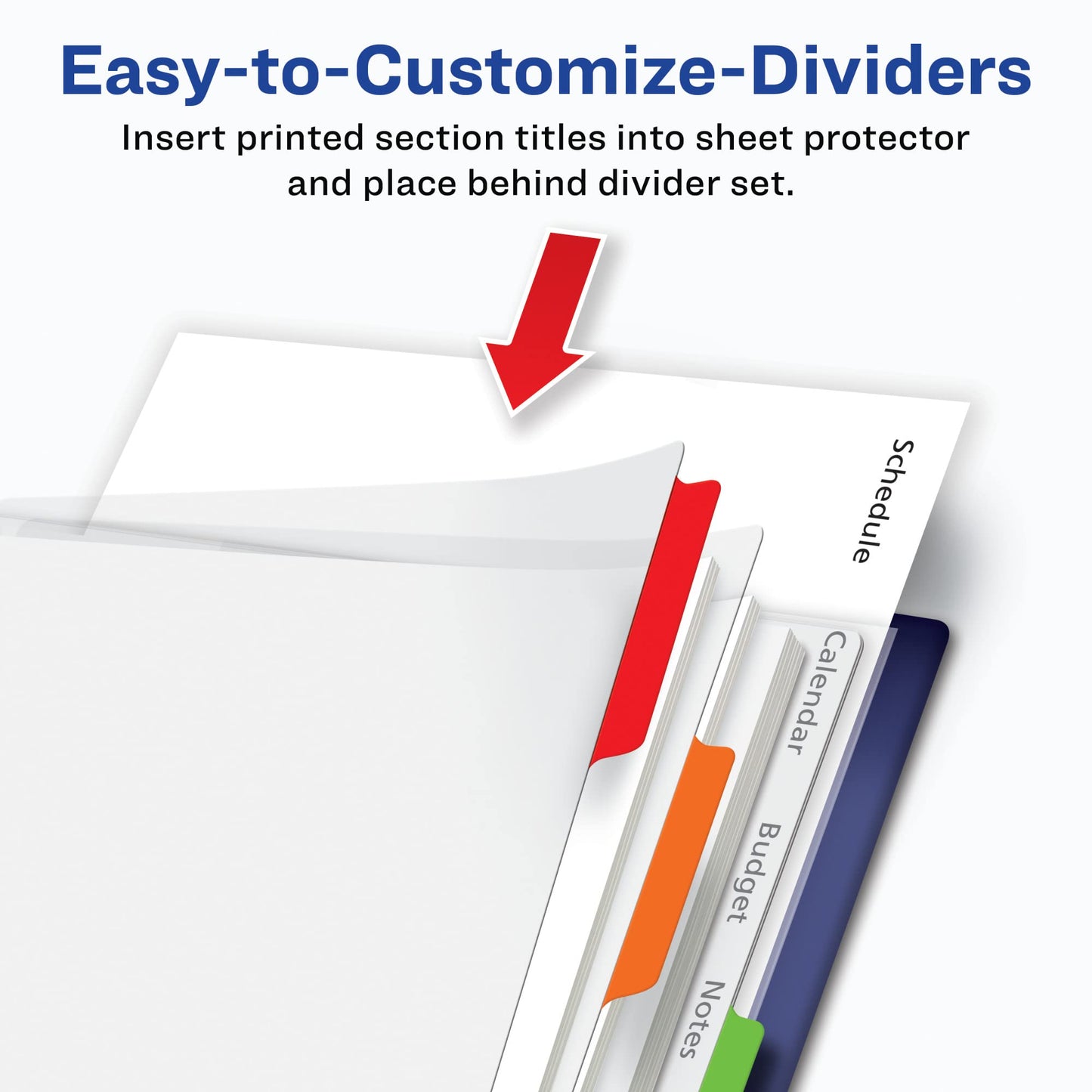 Avery Clear Easy View Durable Plastic Dividers for 3 Ring Binders, 5-Tab Set, Bright Multicolor, 1 Set (16740)