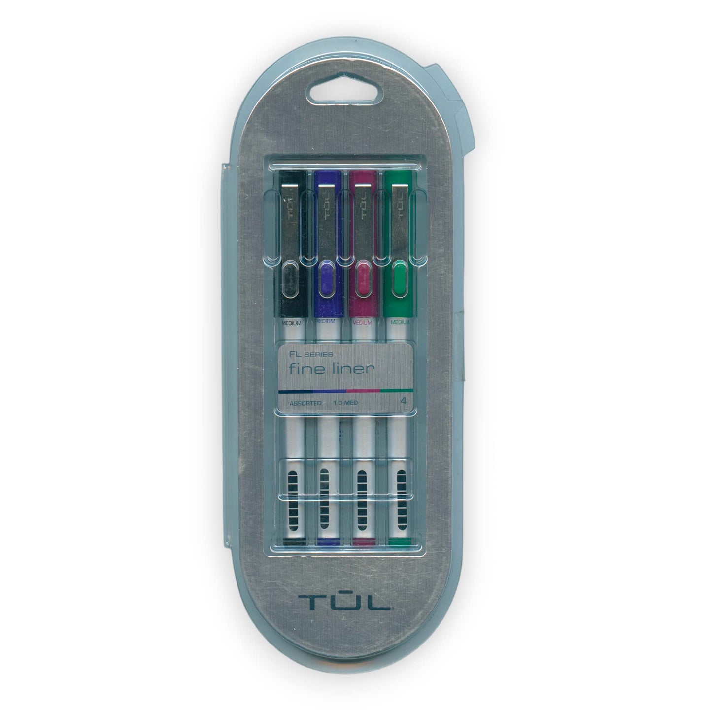 TUL Fine Liner Felt-Tip Assorted Pens, 1.0 mm, Medium Black, Blue, Violet, Green