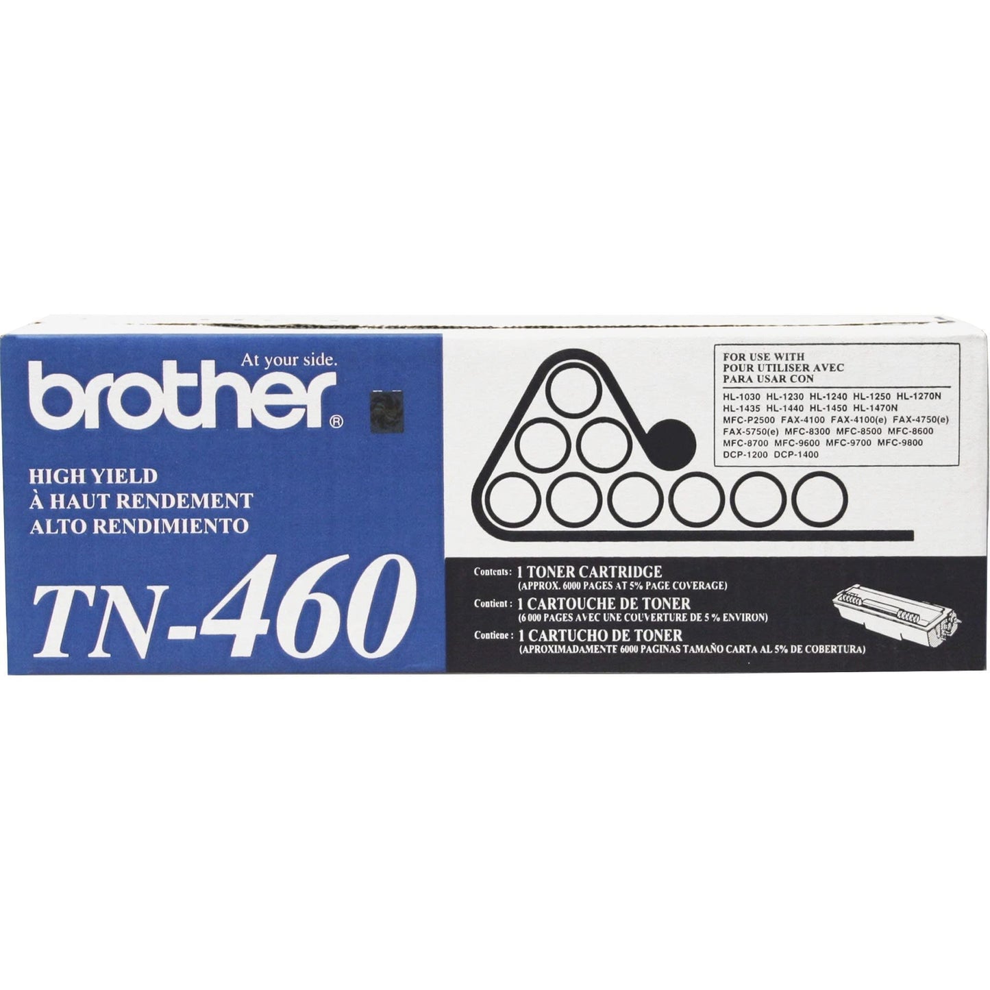 Brother Genuine High Yield Toner Cartridge, TN460, Replacement Black Toner, Page Yield Up to 6,000 Pages